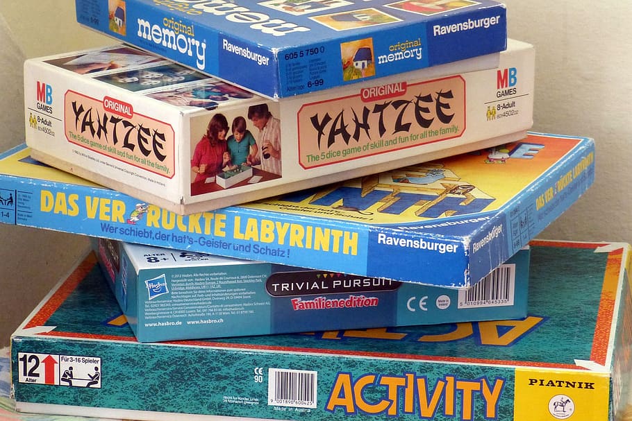 stack of assorted-brand board game boxes, board games, gesellschaftsspiel, HD wallpaper