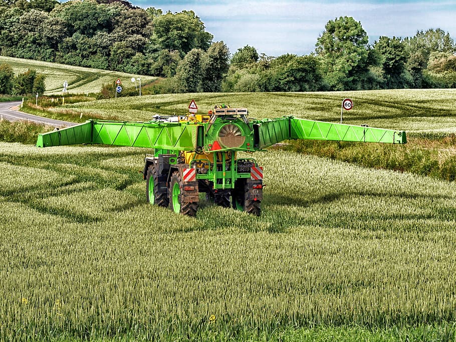 Denmark, Farm, Rural, Fields, Crop, grain, sprayer, tractor HD wallpaper