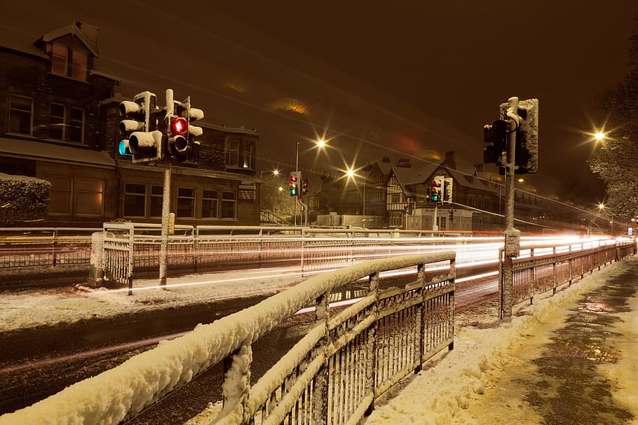 blur, blurred, cold, crossroads, dark, light, motion, movement HD wallpaper