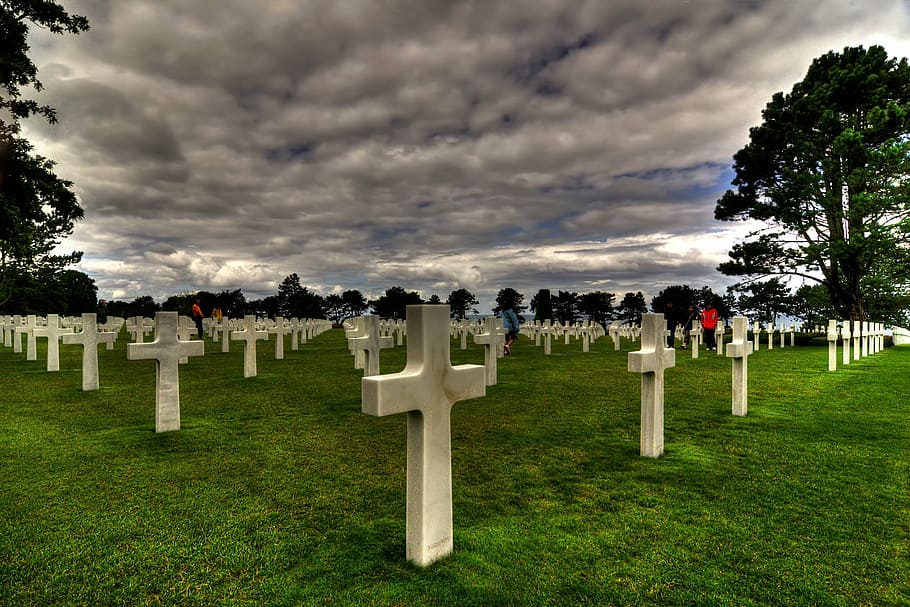 colleville-sur-mer, cemetery, d-day, united states, omaha beach, HD wallpaper