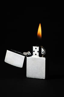 lighter, flame, heat, black, studio, warm, zippo, hot, burns HD wallpaper