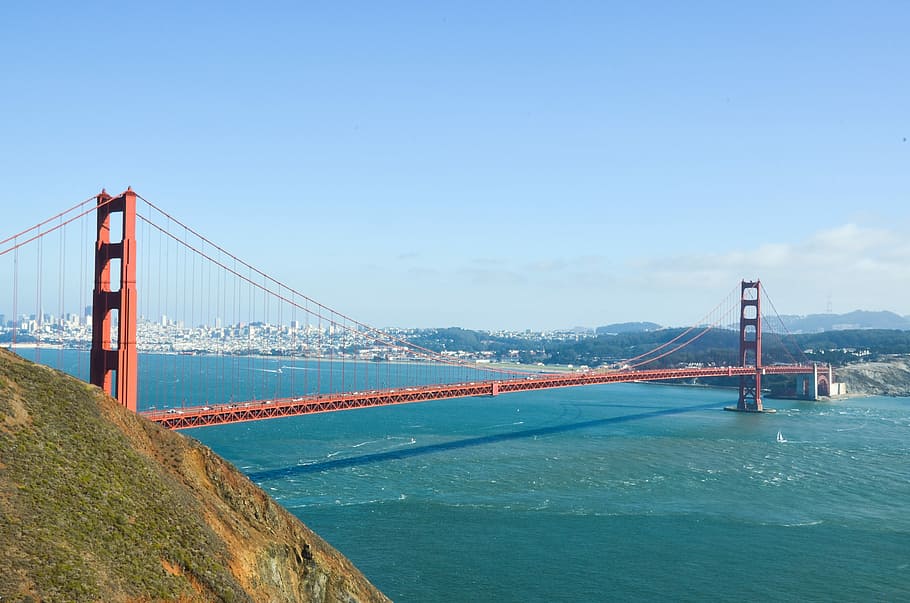 Usa, America, Bridge, San Francisco, view, viewpoint, california, HD wallpaper