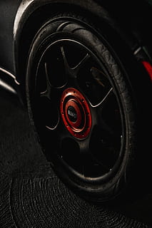 black and red multi-spoke car wheel with tire, red and black multi-spoke vehicle wheel with tire HD wallpaper