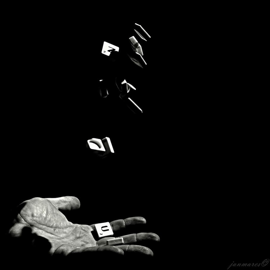 Hand, Scrabble, Letters, human hand, human body part, one person HD wallpaper