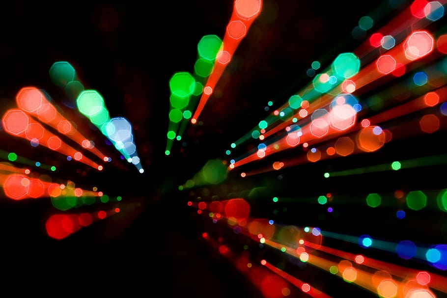 christmas tree, light, blur, boketh, illuminated, light - natural phenomenon HD wallpaper