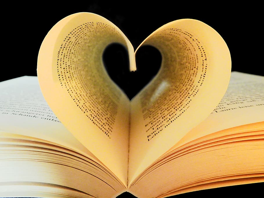 heart book page, read, literature, learn, text, font, love HD wallpaper