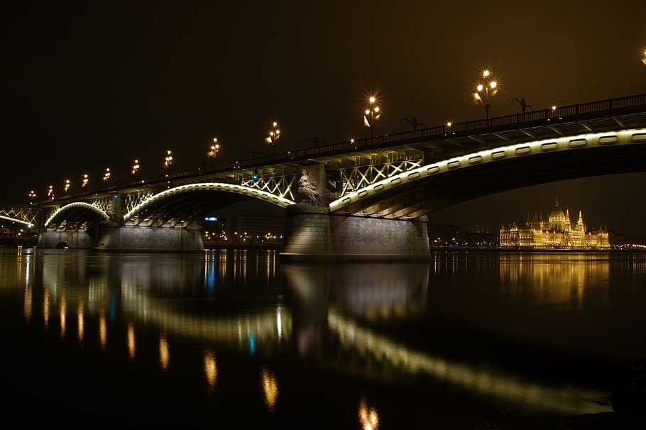Hungary, Budapest, City, Capital, lighting, danube, night picture