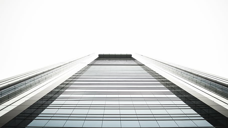 white glass building, architecture, infrastructure, sky, skyscraper HD wallpaper
