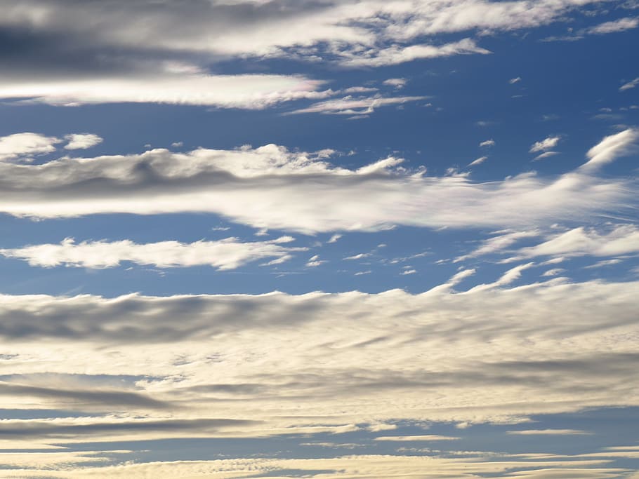 sky, clouds, blue, contrail, clear, sunny, beautiful, warm HD wallpaper