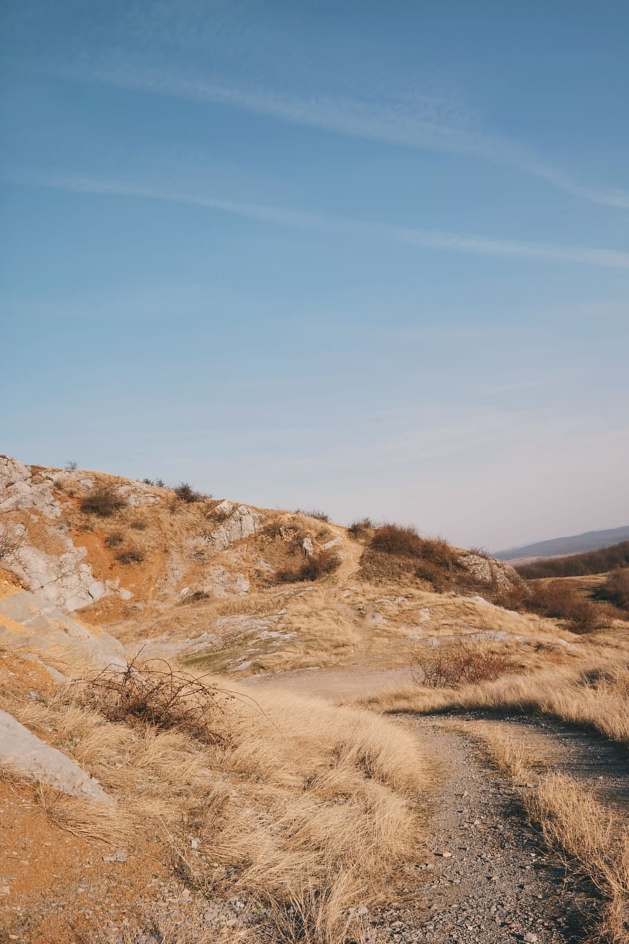 road, sky, sand, grass, barren, pathway, rural, environment, landscape HD wallpaper