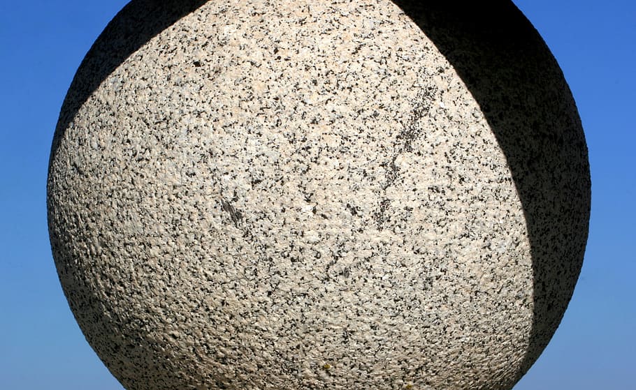 black and white styro ball illustration, round, granite, stone HD wallpaper