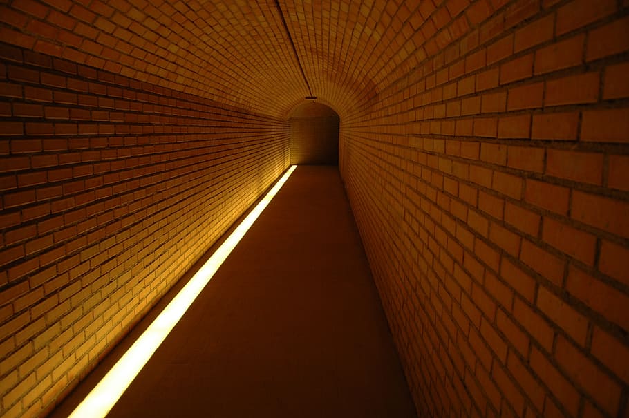 tunnel, away, light, dark, target, gang, brick, lighting, light tunnel HD wallpaper
