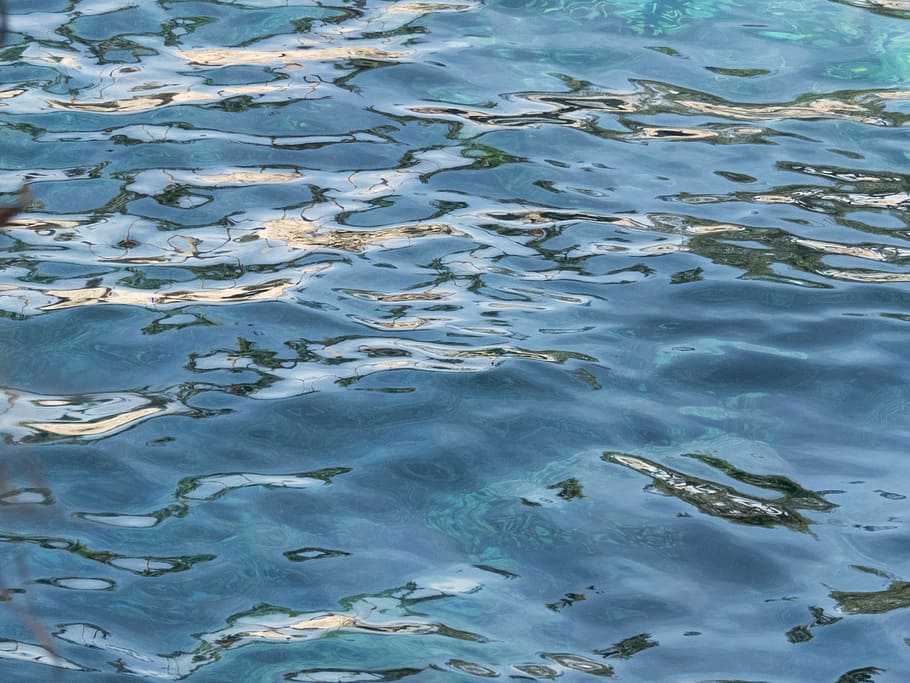 surface, water, reflections, transparent, blue, liquid, clear HD wallpaper