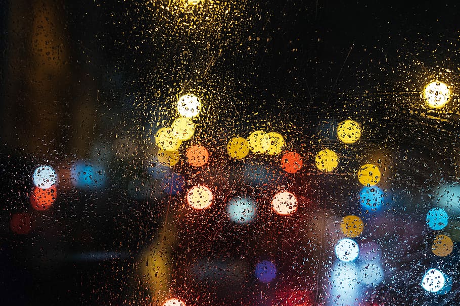 assorted-color bokeh lights during night time, untitled, glass HD wallpaper