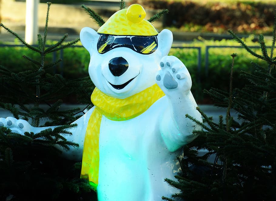 Polar Bear, Cool, Cute, bright, funny, animal, goggles, safety HD wallpaper