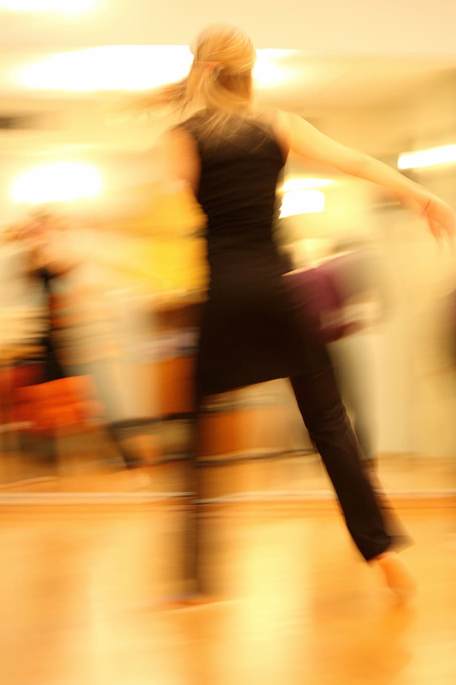woman dancing in the studio, dancers, movement, women, fitness HD wallpaper