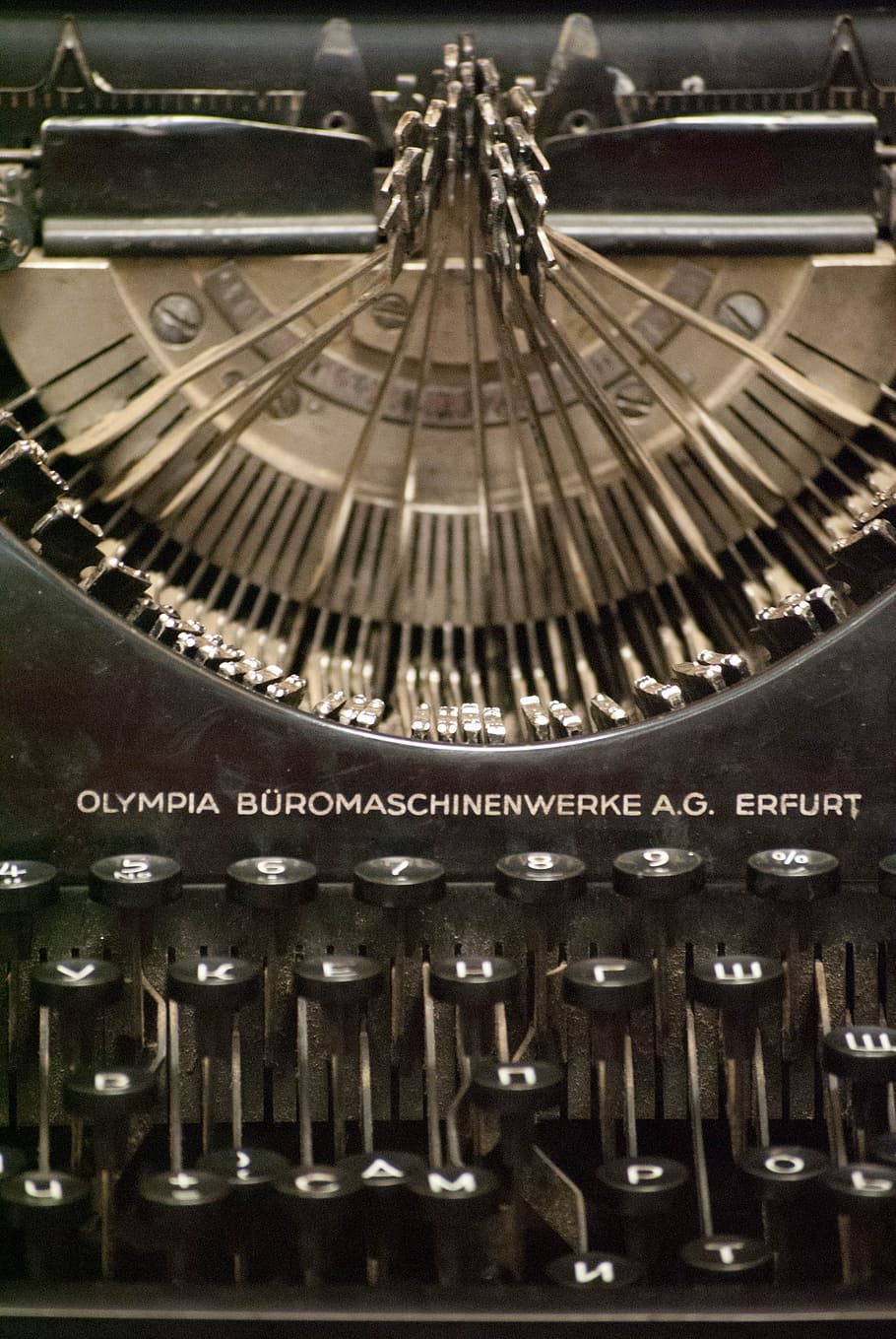 typewriter, old, letters, text, metal, antique, indoors, retro styled HD wallpaper