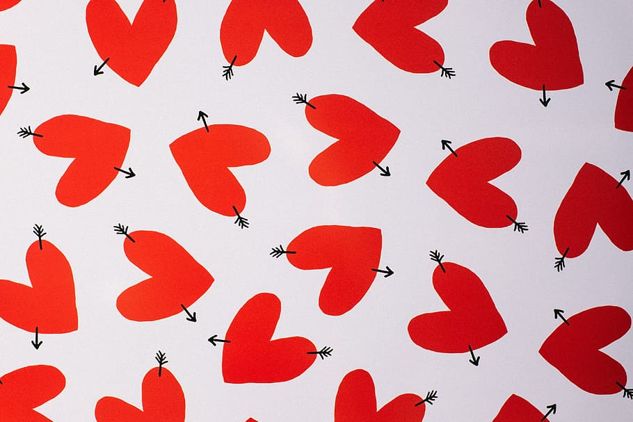 Hearts pattern, abstract, other, backgrounds, illustration, seamless HD wallpaper