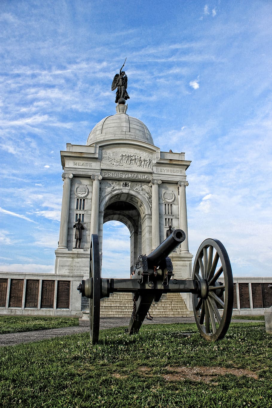 gettysburg, memorial, statue, war, history, monument, park HD wallpaper
