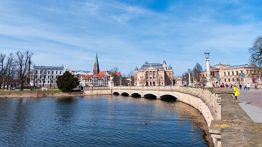 castle, schwerin, mecklenburg, western pomerania, germany, lake, HD wallpaper