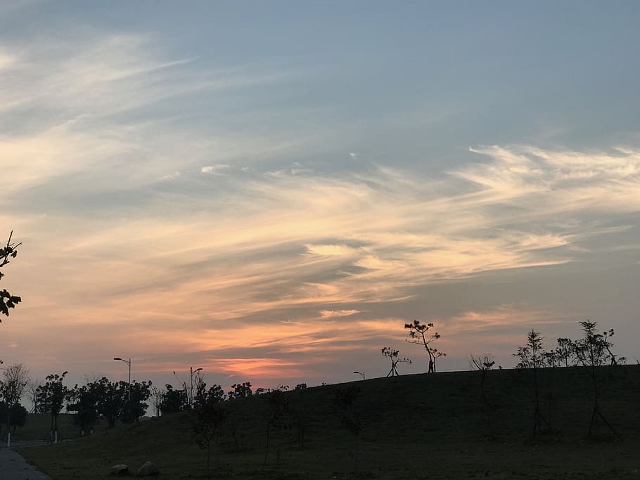 Sky, Sunset, Lake, silhouette, cloud - sky, nature, beauty in nature HD wallpaper