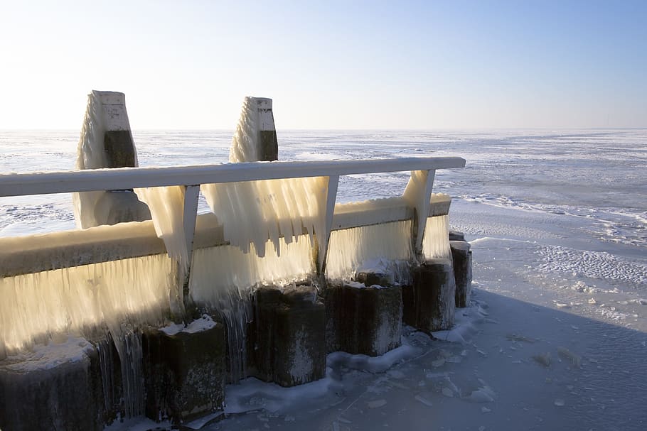 ice, ijsselmeer, winter, water, sea, scenics - nature, horizon HD wallpaper
