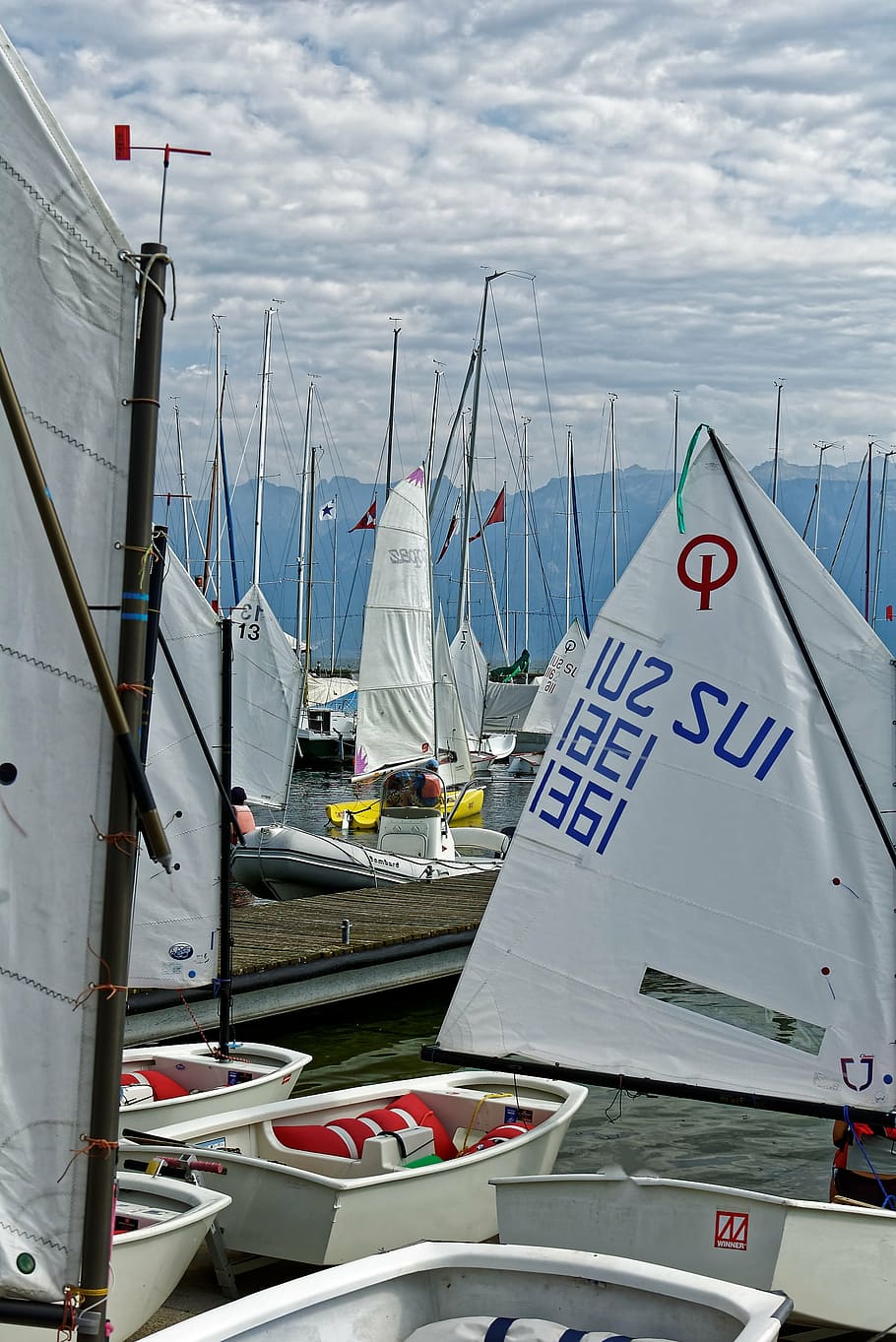 sail, boot, dinghy, water, sailing boat, lake, blue, port, ship HD wallpaper