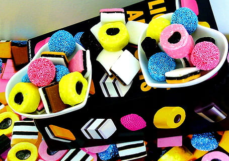 assorted-color mallows with box, Licorice, Candy, Sweets, Sugar HD wallpaper