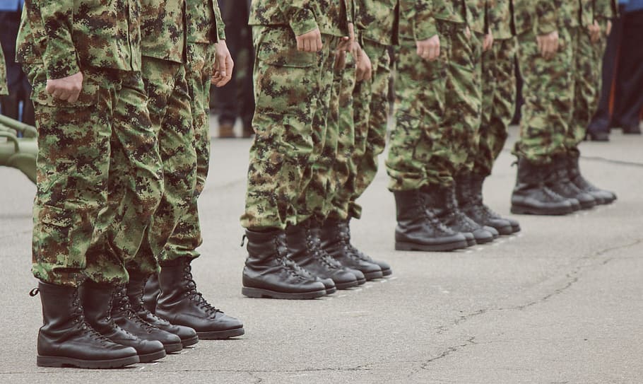 photo of a four groups of army, military, steps, security, protection HD wallpaper