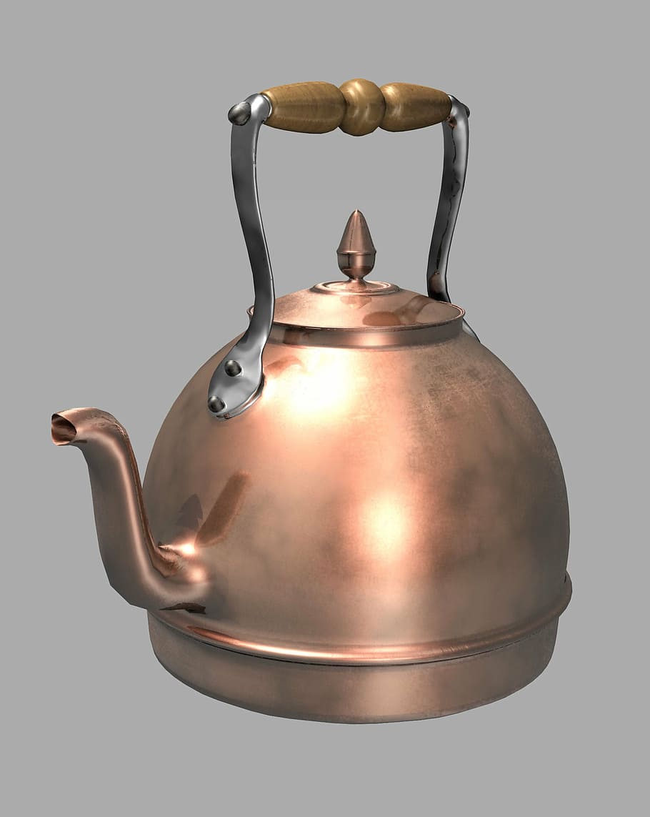 kettle, copper, kitchen, water, shiny, teapot, metal, single Object HD wallpaper