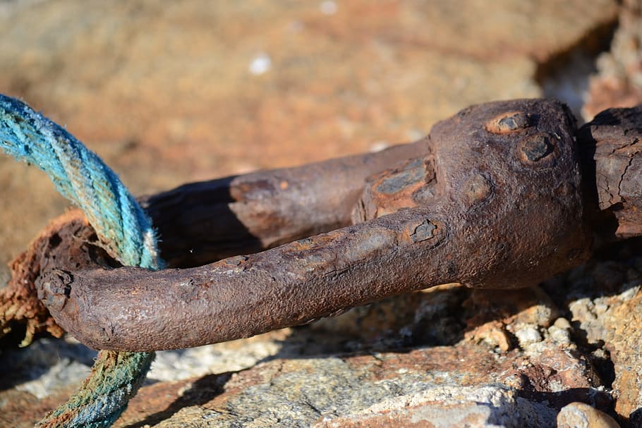 Knot, Rust, Anchor, Rope, Sea, Maritime, rusty, old, metal HD wallpaper