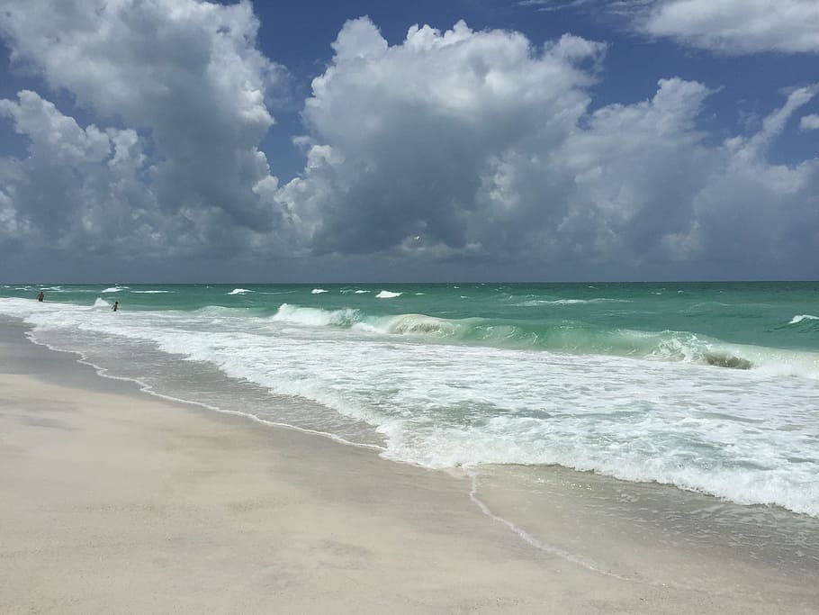 sea, cloud, himmel, summer, beach, land, sky, water, cloud - sky HD wallpaper