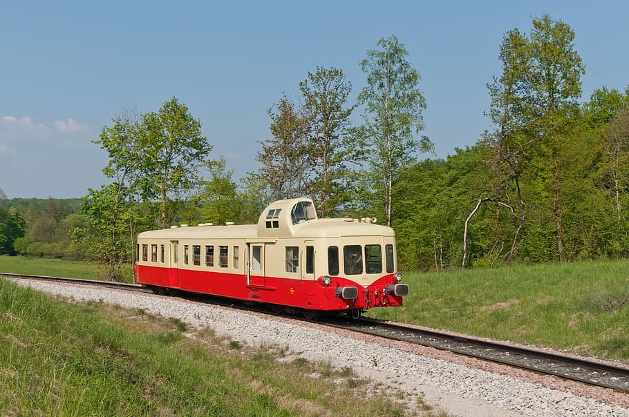 Train, Picasso, Railcar, railroad track, transportation, train - vehicle HD wallpaper