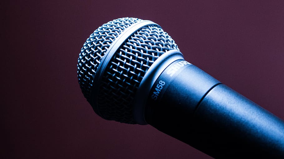 selective focus photo of black microphone, macro, concert, music, HD wallpaper