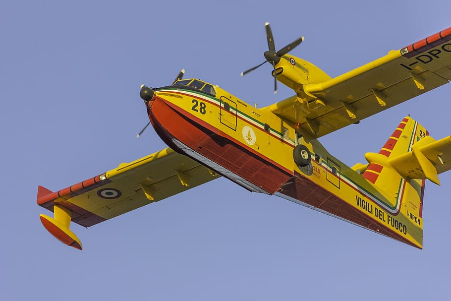 canadair, fire bomber, cl415, airplane, firefighter, flying, HD wallpaper