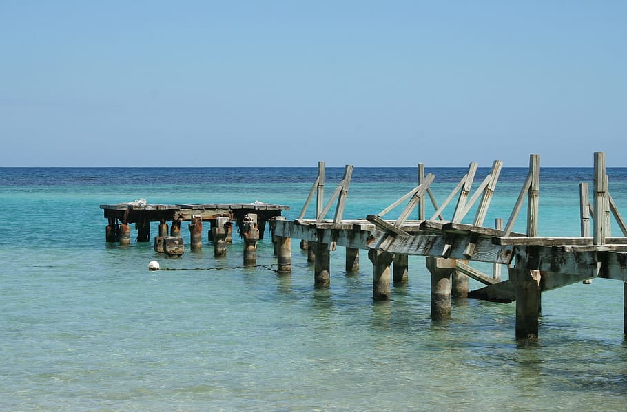 Web, Sea, Water, Boardwalk, Blue, Beach, horizon over water HD wallpaper