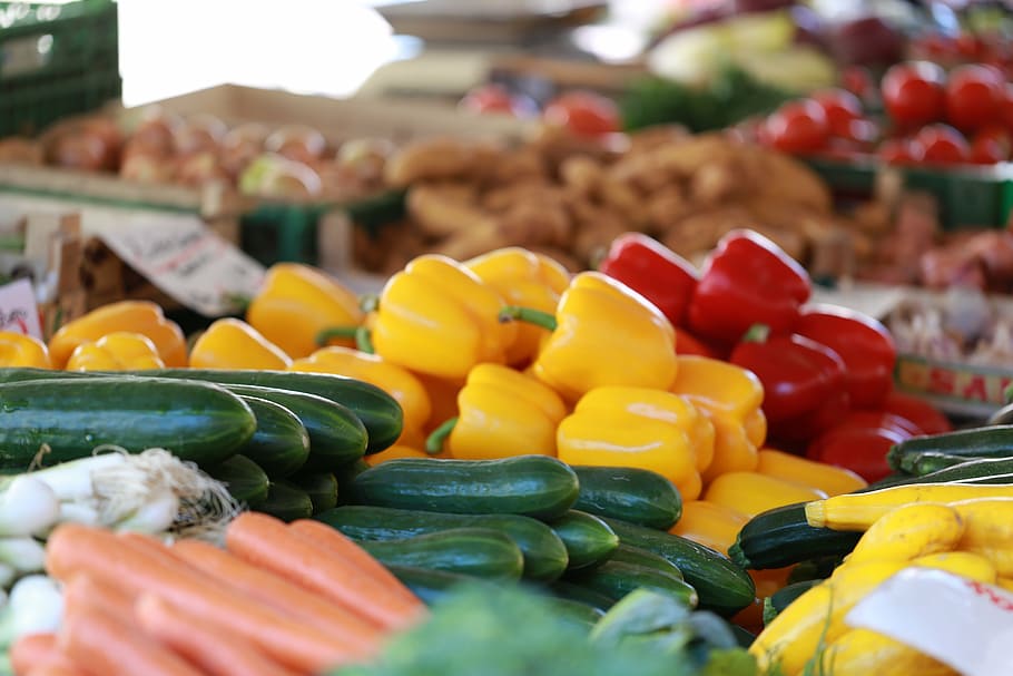 selective focus photography of vegetables, mixed, ripe, food HD wallpaper