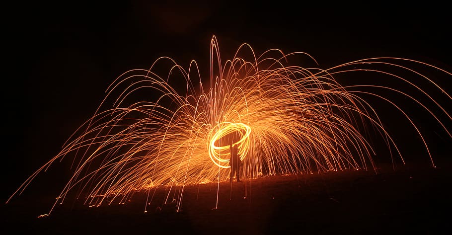 light, effect, night, abstract, magic, explosion, long exposure HD wallpaper