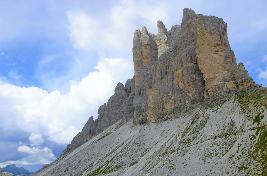 tre cime di lavaredo, the alps, italy, mountains, the dolomites, HD wallpaper