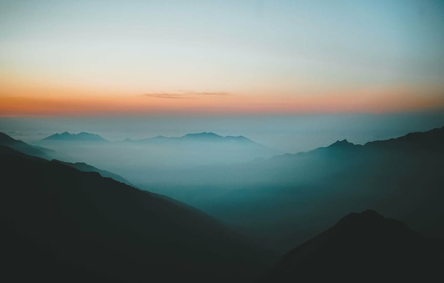 aerial view photography of mountain covered by clouds, highland HD wallpaper