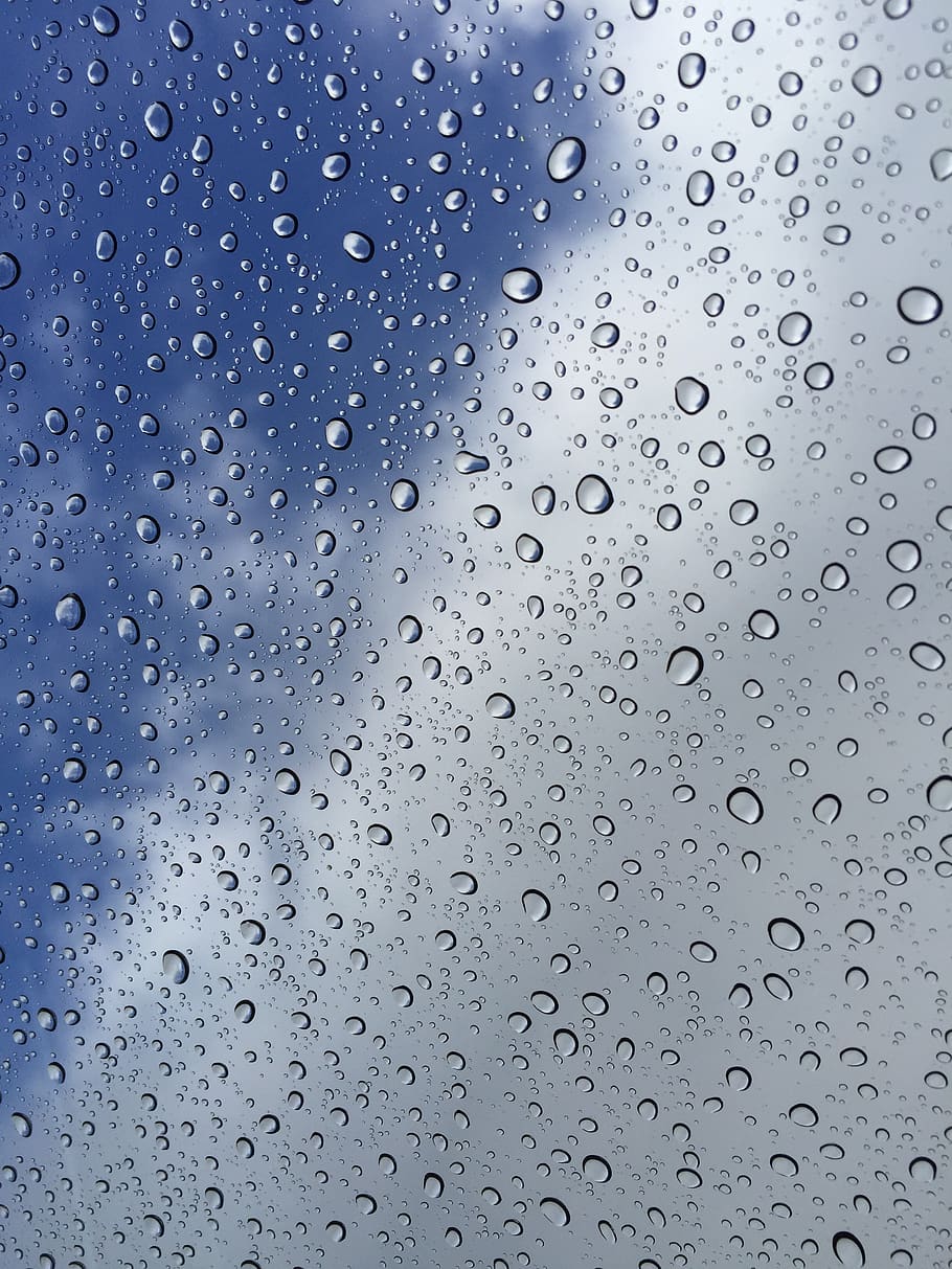 rain, sky, window, rain drops, wet, water, glass - material HD wallpaper