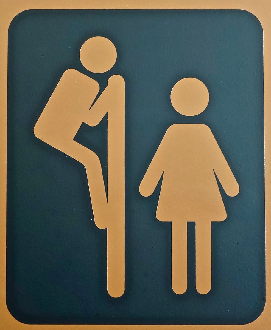 sign, man, woman, funny, symbol, toilet, human representation, HD wallpaper