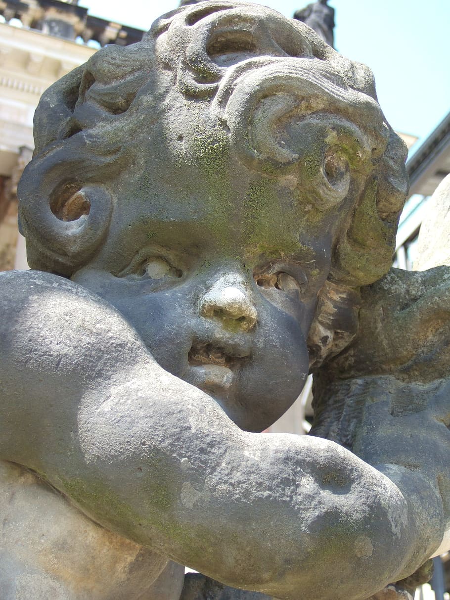 cherub, angel, statue, sculpture, art and craft, representation HD wallpaper