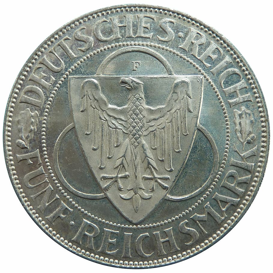 reichsmark, rhinelands clearing, weimar republic, coin, money