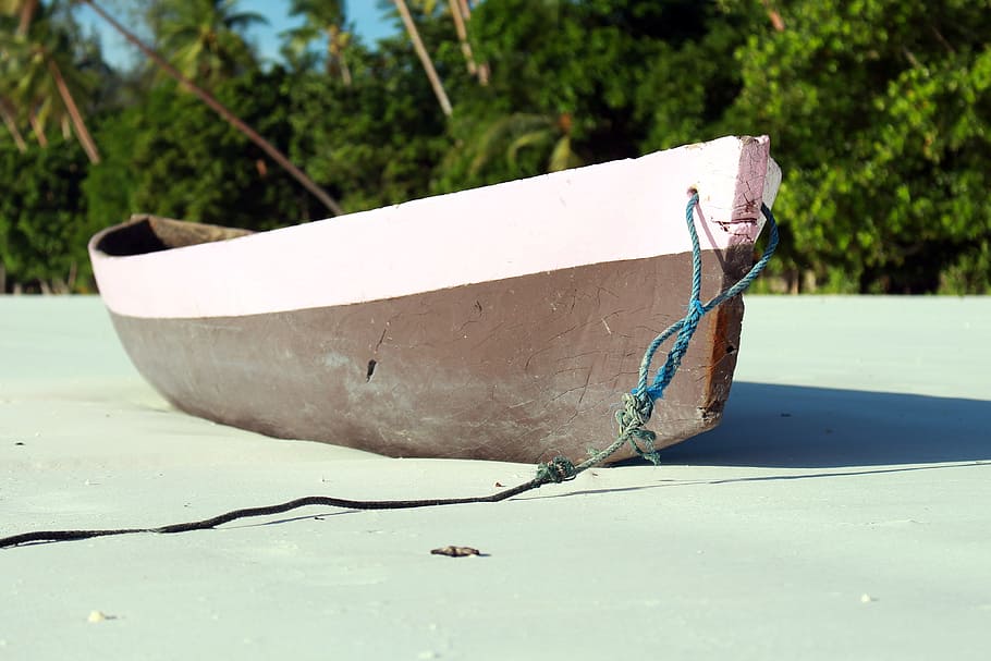 Boat, Sand, Beach, Sunset, Kei Islands, nautical vessel, water, HD wallpaper