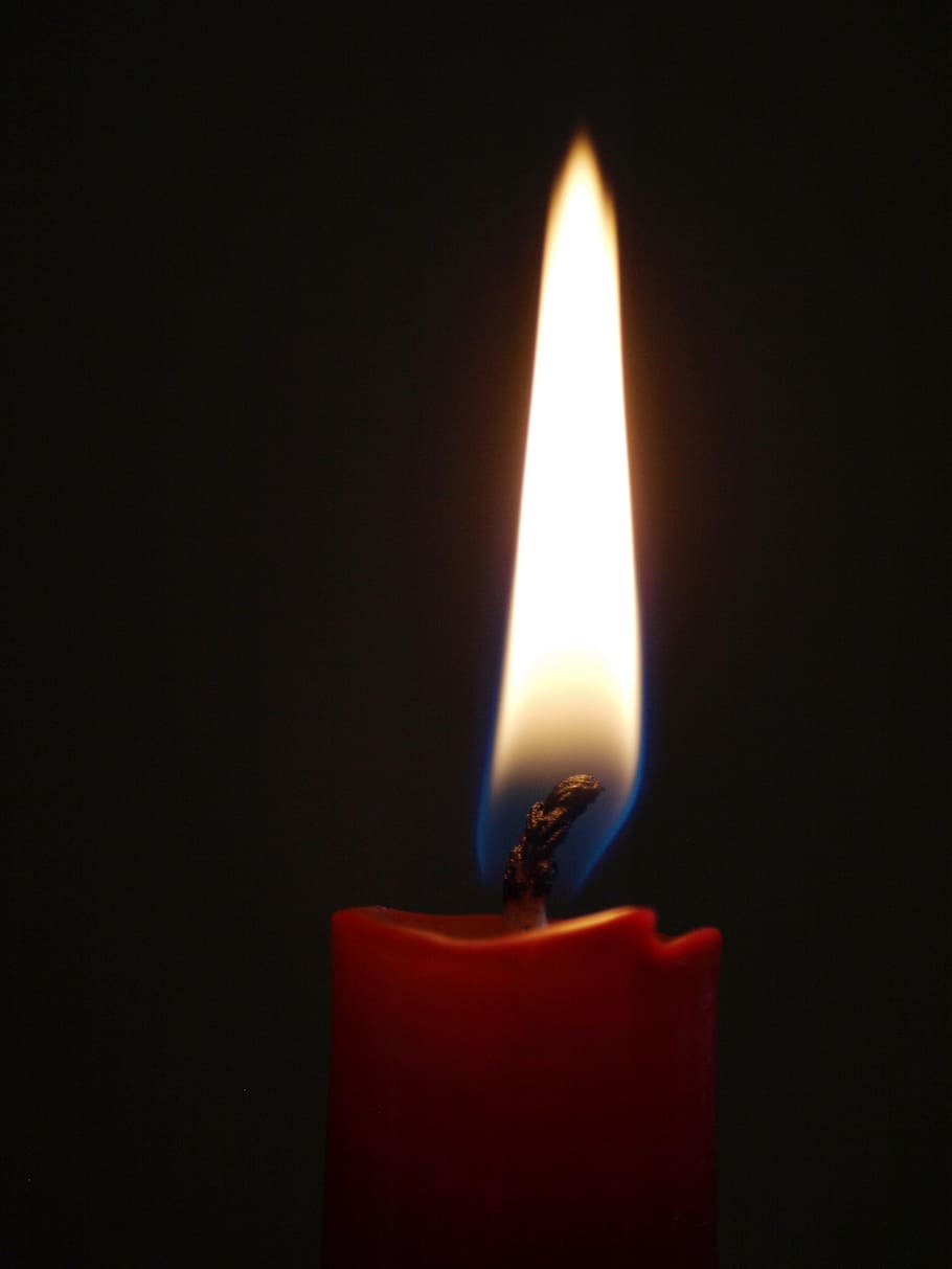 candle, wick, red, cozy, quiet, flame, light, burn, fire, burning HD wallpaper