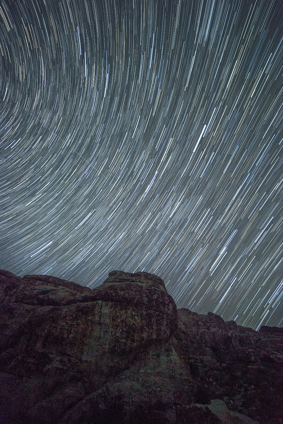 time-lapse photography of stars, dark, mountain, pattern, rocks HD wallpaper