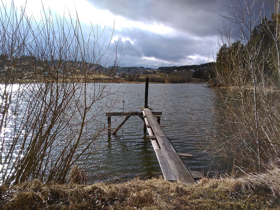 Pond, Spring, Spring, Water, Landscape, Idyllic, cloud - sky HD wallpaper