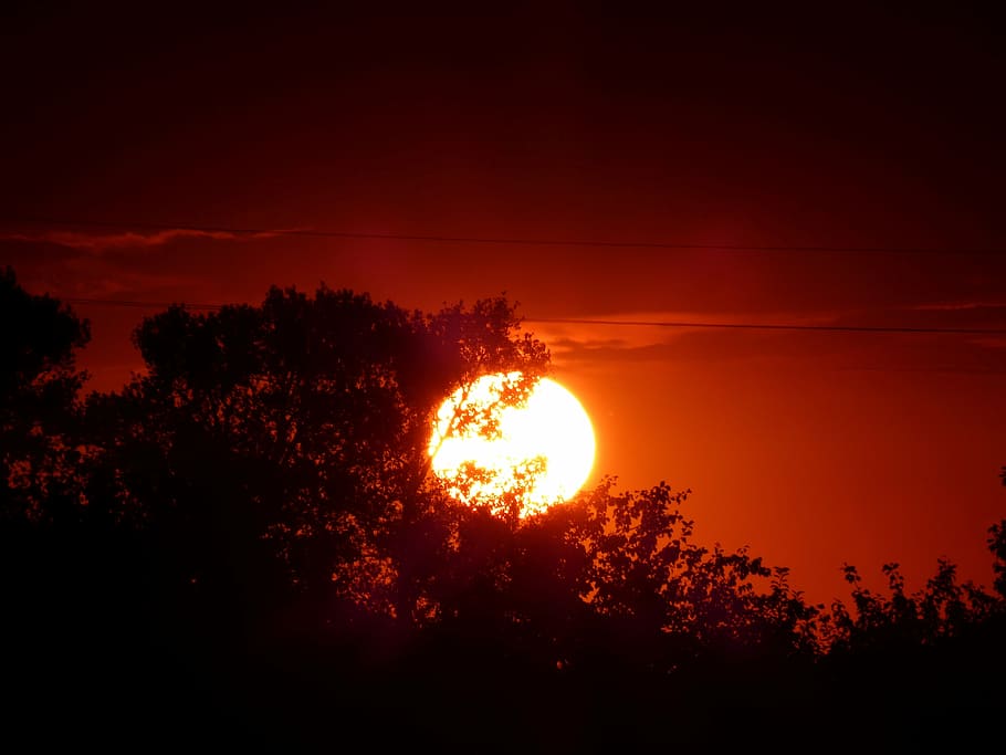 sunset, landscape, light, summer, nature, sunlight, evening HD wallpaper