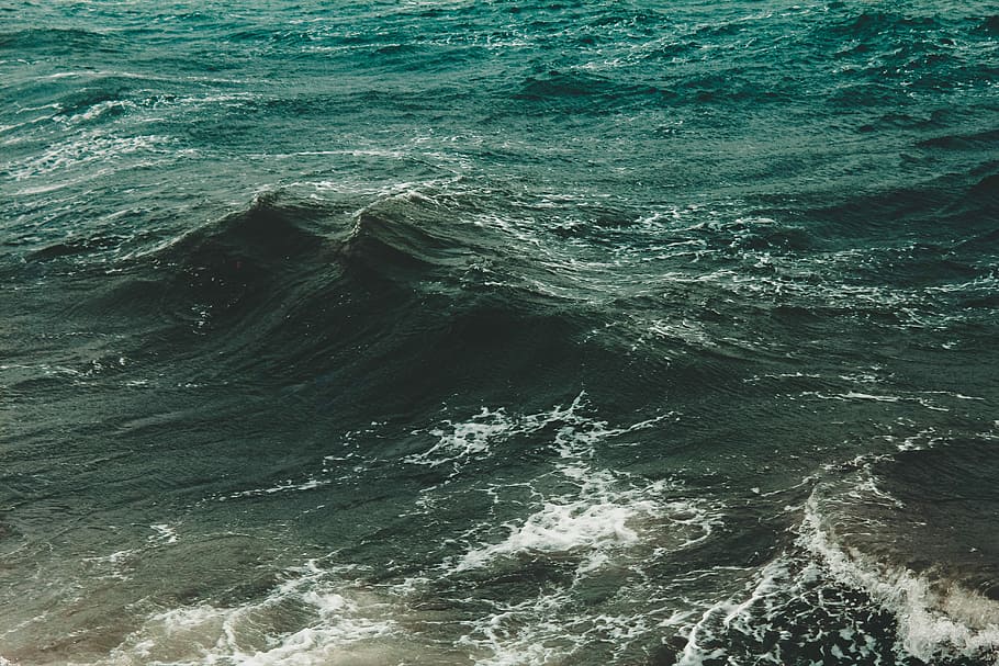 water waving during daytime, sea waves during daytime, wind, windy HD wallpaper